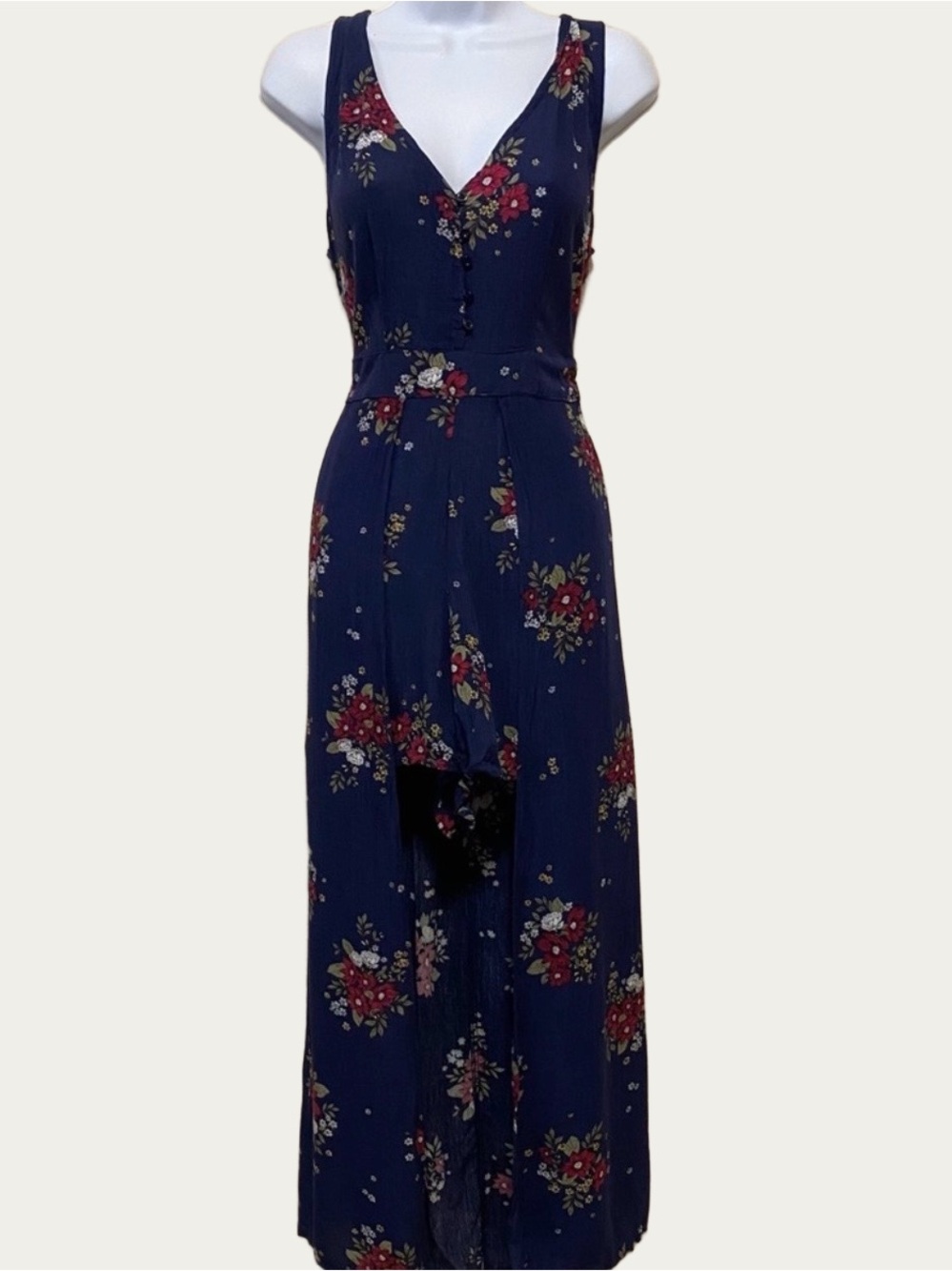 Hem & Thread Floral Skirted Jumpsuit Romper Hi/Lo Large NWT Large